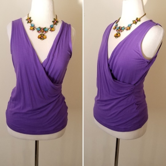 Saks Fifth Avenue Black Label Tops - Saks Fifth Ave Purple Wrap Blouse - S